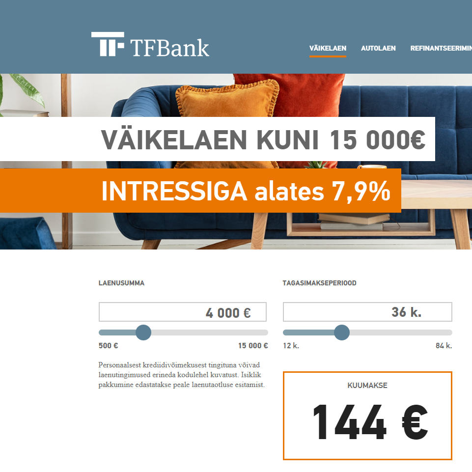 TF Bank väikelaen